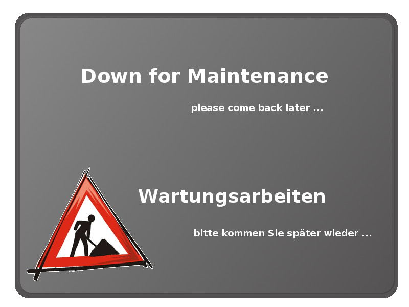 Wartungsarbeiten, bitte kommen Sie sp�ter wieder ...